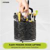 imageKAFAHOM Bucket Tool Organizer Heavy Duty Metal Bucket Tool Caddy Tool Storage for Garden Construction Carpenter Electrician BuilderBlackCircle