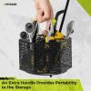 imageKAFAHOM Bucket Tool Organizer Heavy Duty Metal Bucket Tool Caddy Tool Storage for Garden Construction Carpenter Electrician BuilderBlackHexagon