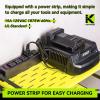 imageKAFAHOM Leaf Blower and Weed Eater Rack with Charging Station Lawn Power Tool Organizer Wall Mount Lawn Tool Storage Rack for Leaf Blower Weed Eater Battery Charger RedGreen