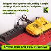 imageKAFAHOM Leaf Blower and Weed Eater Rack with Charging Station Lawn Power Tool Organizer Wall Mount Lawn Tool Storage Rack for Leaf Blower Weed Eater Battery Charger RedRed