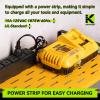 imageKAFAHOM Leaf Blower and Weed Eater Rack with Charging Station Lawn Power Tool Organizer Wall Mount Lawn Tool Storage Rack for Leaf Blower Weed Eater Battery Charger RedOrange