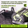 imageKAFAHOM Leaf Blower and Weed Eater Rack with Charging Station Lawn Power Tool Organizer Wall Mount Lawn Tool Storage Rack for Leaf Blower Weed Eater Battery Charger RedBlack