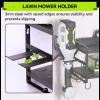 imageKAFAHOM Leaf Blower and Weed Eater Rack with Charging Station Lawn Power Tool Organizer Wall Mount Lawn Tool Storage Rack for Leaf Blower Weed Eater Battery Charger RedBlack