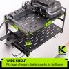 imageKAFAHOM Leaf Blower and Weed Eater Rack with Charging Station Lawn Power Tool Organizer Wall Mount Lawn Tool Storage Rack for Leaf Blower Weed Eater Battery Charger RedBlack