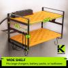 imageKAFAHOM Leaf Blower and Weed Eater Rack with Charging Station Lawn Power Tool Organizer Wall Mount Lawn Tool Storage Rack for Leaf Blower Weed Eater Battery Charger RedOrange
