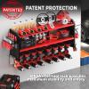 imageKAFAHOM Power Tool Organizer for Tool Storage 8 Drill Holder Wall Mount Tool Holder and Storage Rack for Garage Organization Heavy Duty Metal Tool Shelf with Air toolScrewdriverHammer HolderRed