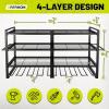 imageKAFAHOM Power Tool Organizer for Tool Storage 8 Drill Holder Wall Mount Tool Holder and Storage Rack for Garage Organization Heavy Duty Metal Tool Shelf with Air toolScrewdriverHammer HolderBlack4L8D