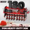imageKAFAHOM Power Tool Organizer for Tool Storage 8 Drill Holder Wall Mount Tool Holder and Storage Rack for Garage Organization Heavy Duty Metal Tool Shelf with Air toolScrewdriverHammer HolderRed