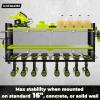 imageKAFAHOM Power Tool Organizer with Charging Station Built in 8 Outlet Power StripLarge 8 Drill Holder Wall Mount Heavy Duty Metal Power Tool Storage Rack Tool Shelf for Garage Organization BlackGreen32 inches