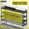 imageKAFAHOM Power Tool Organizer with Charging Station Built in 8 Outlet Power StripLarge 8 Drill Holder Wall Mount Heavy Duty Metal Power Tool Storage Rack Tool Shelf for Garage Organization BlackBlack32 inches4L