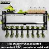 imageKAFAHOM Power Tool Organizer with Charging Station Built in 8 Outlet Power StripLarge 8 Drill Holder Wall Mount Heavy Duty Metal Power Tool Storage Rack Tool Shelf for Garage Organization BlackBlack32 inches