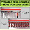 imageKAFAHOM Power Tool Organizer with Charging Station9 Drill Holder Wall Mount4 Layer Heavy Duty Metal Cordless Drill Storage for Garage OrganizationBattery Tool Rack Built in 7 Outlet Power Strip RedRed with Power