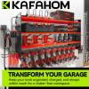 imageKAFAHOM Power Tool Organizer with Charging Station9 Drill Holder Wall Mount4 Layer Heavy Duty Metal Cordless Drill Storage for Garage OrganizationBattery Tool Rack Built in 7 Outlet Power Strip RedRed with Power