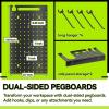 imageKAFAHOM Power Tool Organizer with Charging Station9 Drill Holder Wall Mount4 Layer Heavy Duty Metal Cordless Drill Storage for Garage OrganizationBattery Tool Rack Built in 7 Outlet Power Strip RedYellow with Power
