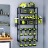 imageKAFAHOM Power Tool Organizer8 Drill Holder Wall Mount6 Layer Heavy Duty Metal Tool Storage RackLarge Utility Tool Shelf for Cordless Drill Garage Wall Organizer for Lifetime Use6Layer8Drill