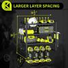 imageKAFAHOM Power Tool Organizer8 Drill Holder Wall Mount6 Layer Heavy Duty Metal Tool Storage RackLarge Utility Tool Shelf for Cordless Drill Garage Wall Organizer for Lifetime UseBlack1Pack