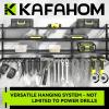 imageKAFAHOM Power Tool Organizer8 Drill Holder Wall Mount6 Layer Heavy Duty Metal Tool Storage RackLarge Utility Tool Shelf for Cordless Drill Garage Wall Organizer for Lifetime UseBlack4L13D