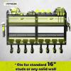 imageKAFAHOM Power Tool OrganizerLarge 8 Drill Holder Wall Mount with 2 Side PegboardsMetal Tool Shelf with 12 HooksStorage Rack for Garage OrganizationUtility Cordless Drill Holder  BlackBlack4L8D