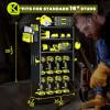 imageKAFAHOM Power Tool OrganizerLarge 8 Drill Holder Wall Mount with 2 Side PegboardsMetal Tool Shelf with 12 HooksStorage Rack for Garage OrganizationUtility Cordless Drill Holder  BlackBlack6L8D