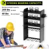 imageKAFAHOM Power Tool OrganizerLarge 8 Drill Holder Wall Mount with 2 Side PegboardsMetal Tool Shelf with 12 HooksStorage Rack for Garage OrganizationUtility Cordless Drill Holder  BlackBlack6L8D