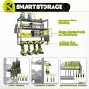 imageKAFAHOM Power Tool OrganizerLarge 8 Drill Holder Wall Mount with 2 Side PegboardsMetal Tool Shelf with 12 HooksStorage Rack for Garage OrganizationUtility Cordless Drill Holder  BlackBlack4L4D
