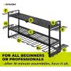imageKAFAHOM Power Tool OrganizerLarge 8 Drill Holder Wall Mount with 2 Side PegboardsMetal Tool Shelf with 12 HooksStorage Rack for Garage OrganizationUtility Cordless Drill Holder  BlackBlack3L8D