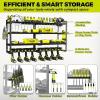 imageKAFAHOM Power Tool OrganizerLarge 8 Drill Holder Wall Mount with 2 Side PegboardsMetal Tool Shelf with 12 HooksStorage Rack for Garage OrganizationUtility Cordless Drill Holder  BlackBlack4L8D
