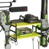 imageKAFAHOM Leaf Blower and Weed Eater Rack with Charging Station Lawn Power Tool Organizer Wall Mount Lawn Tool Storage Rack for Leaf Blower Weed Eater Battery Charger RedGreen