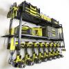 imageKAFAHOM Power Tool Organizer for Tool Storage 8 Drill Holder Wall Mount Tool Holder and Storage Rack for Garage Organization Heavy Duty Metal Tool Shelf with Air toolScrewdriverHammer HolderBlack3L8D