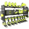 imageKAFAHOM Power Tool Organizer for Tool Storage 8 Drill Holder Wall Mount Tool Holder and Storage Rack for Garage Organization Heavy Duty Metal Tool Shelf with Air toolScrewdriverHammer HolderBlack