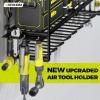 imageKAFAHOM Power Tool Organizer with Charging Station 8 Drill Holder 3 Layers Tool Storage Shelf Wall Mount Built in 8 Outlet Power StripTool Battery Holder with ScrewdriverHammerBlack32 inches3L
