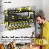 imageKAFAHOM Power Tool Organizer with Charging Station 8 Drill Holder 3 Layers Tool Storage Shelf Wall Mount Built in 8 Outlet Power StripTool Battery Holder with ScrewdriverHammerBlack32 inches3L